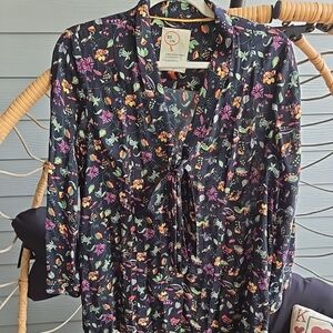 ANTHROPOLOGIE Colloquial Blouse Size 8 Floral Tie Neck 21 of 52 Conversations